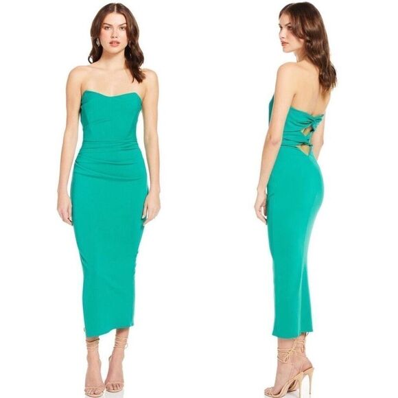 Katie May Ashun Strapless Sheath Midi Dress XS Women NEW - Picture 1 of 11